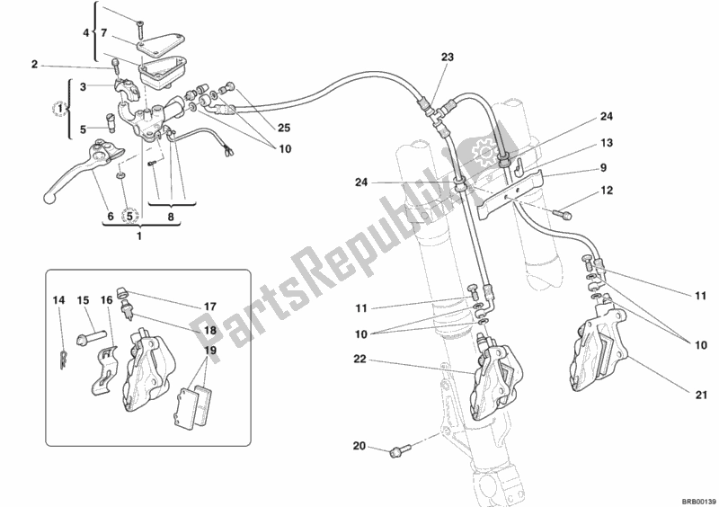 Alle onderdelen voor de Voorremsysteem van de Ducati Multistrada 1100 USA 2008